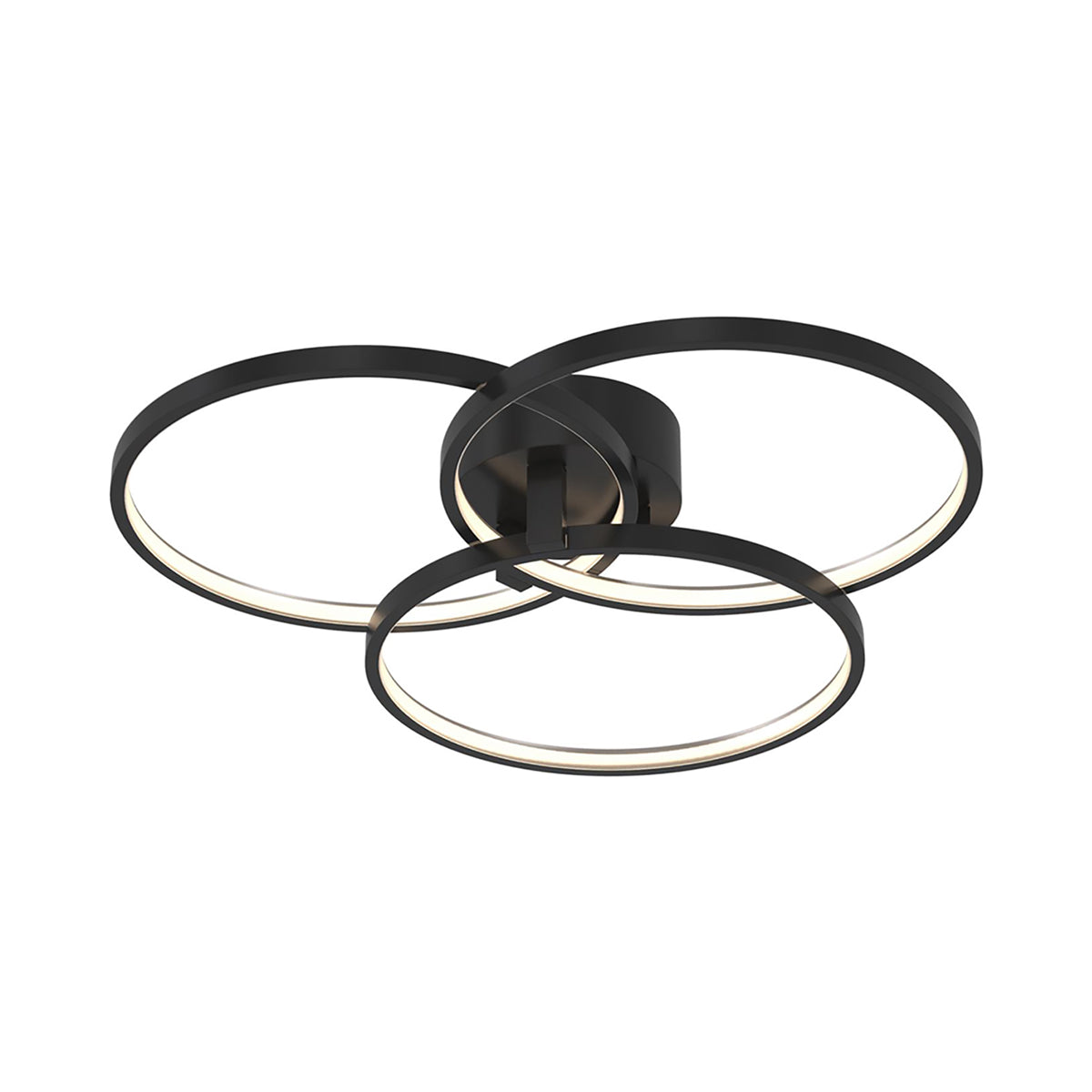 Orion LED Semi Flush Mount Ceiling Light in Black (20-Inch).