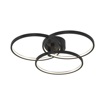 Orion LED Semi Flush Mount Ceiling Light in Black (20-Inch).