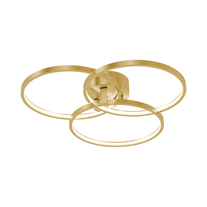 Orion LED Semi Flush Mount Ceiling Light in Satin Brass (20-Inch).