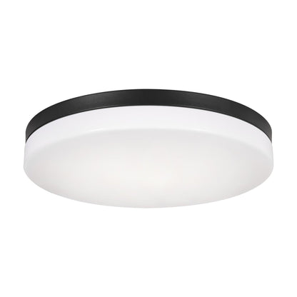 Oscar LED Flush Mount Ceiling Light in Black (13.75-Inch).