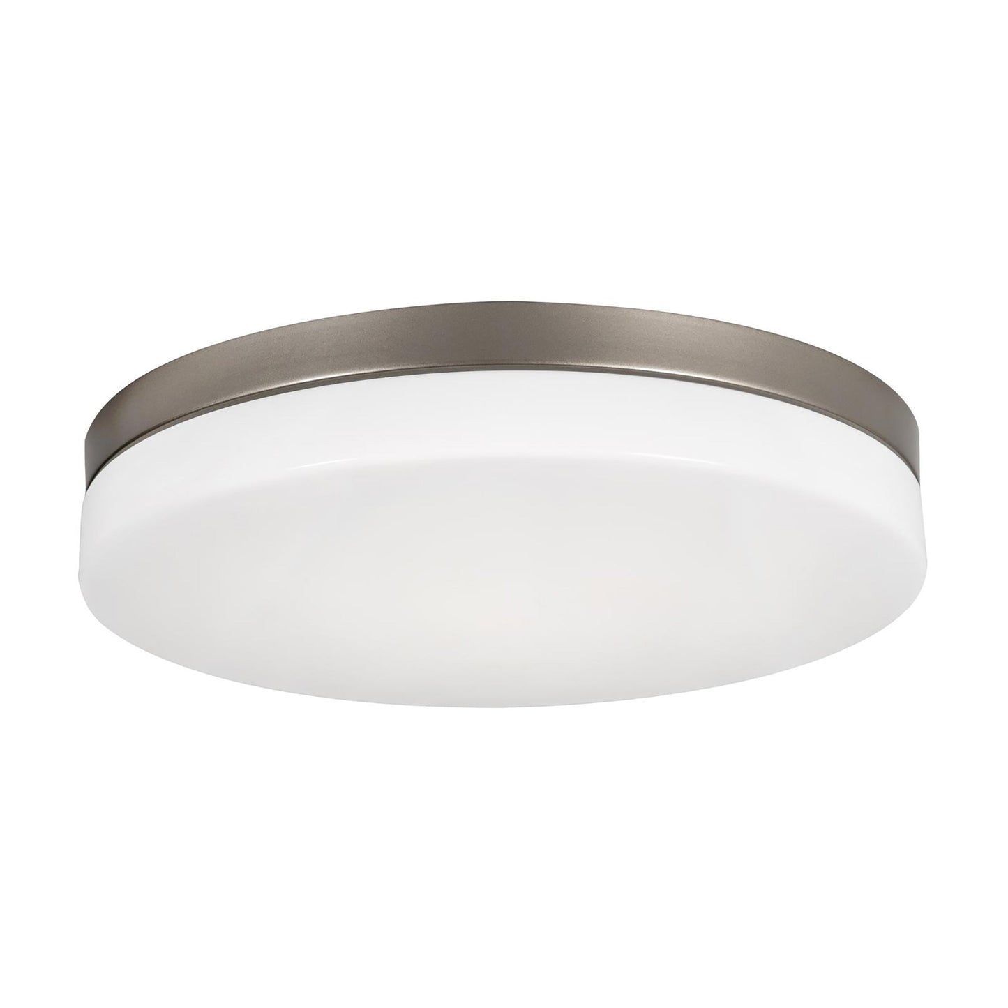 Oscar LED Flush Mount Ceiling Light in Satin Nickel (13.75-Inch).