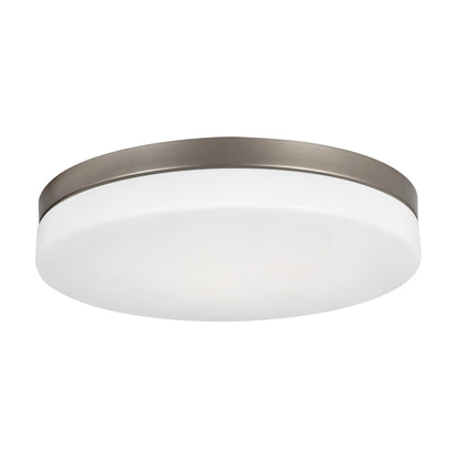 Oscar LED Flush Mount Ceiling Light in Satin Nickel (13.75-Inch).