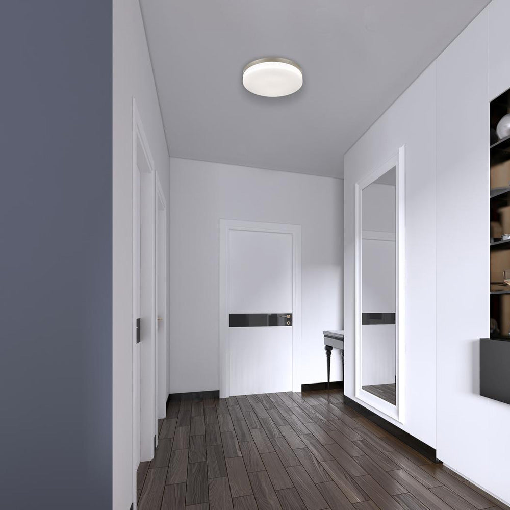 Oscar LED Flush Mount Ceiling Light in hallway.