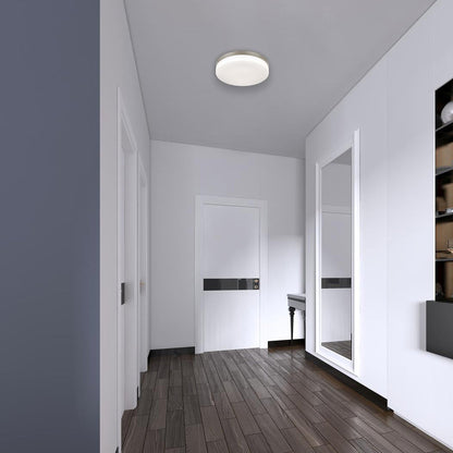 Oscar LED Flush Mount Ceiling Light in hallway.