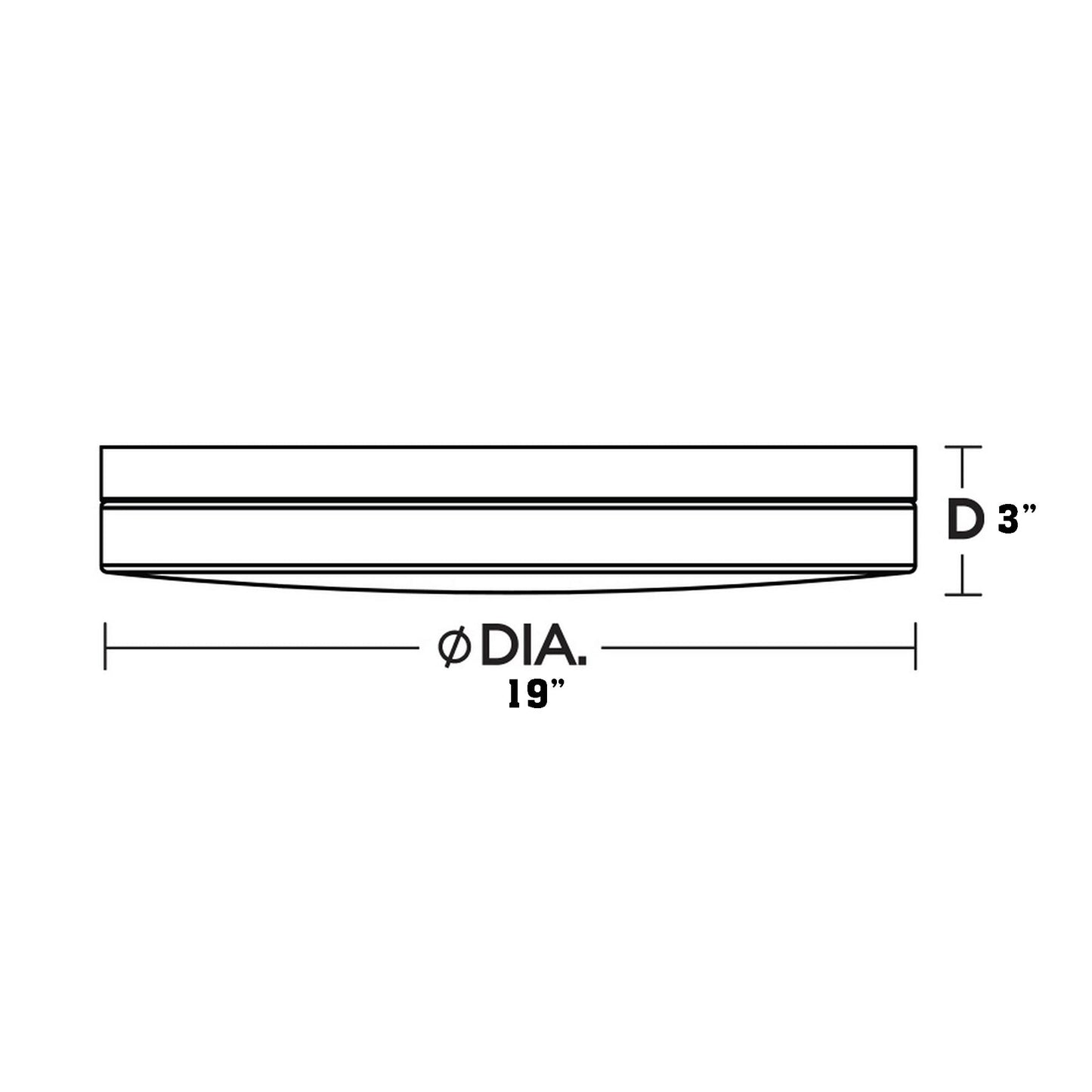 Oscar LED Flush Mount Ceiling Light - line drawing.