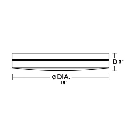 Oscar LED Flush Mount Ceiling Light - line drawing.
