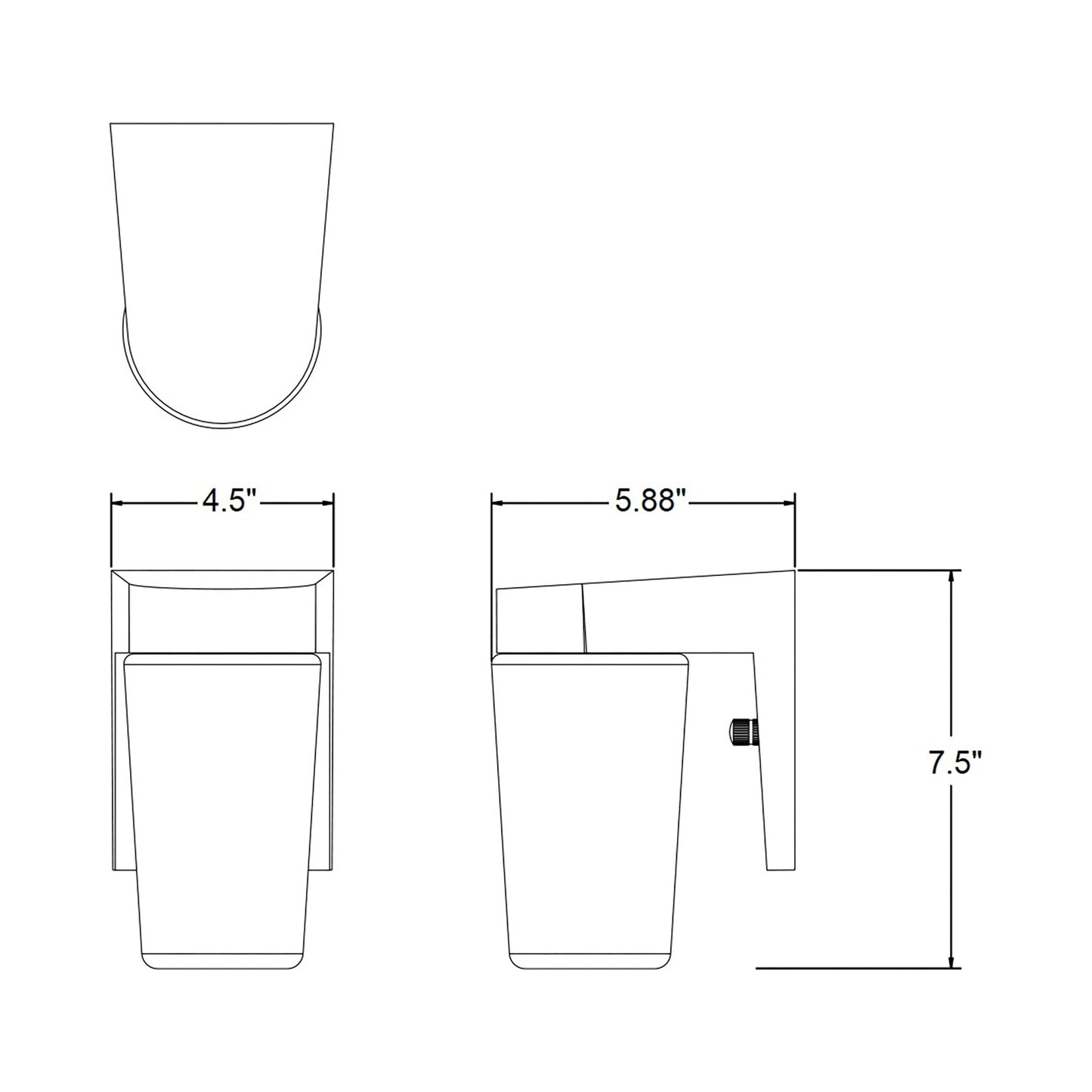 AFX Lighting Outdoor LED Porch Wall Light - line drawing.