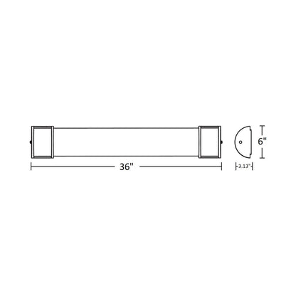 Pacific LED Bath Vanity Light - line drawing.