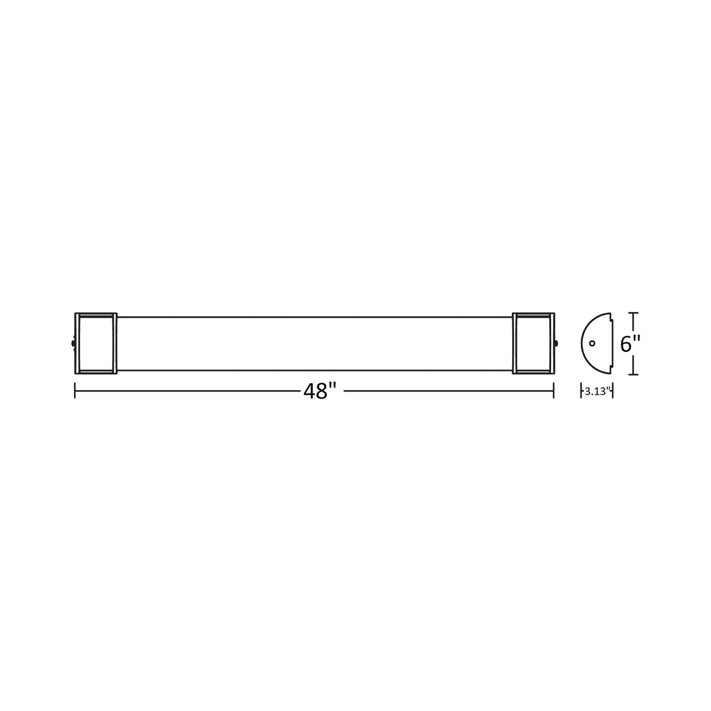 Pacific LED Bath Vanity Light - line drawing.