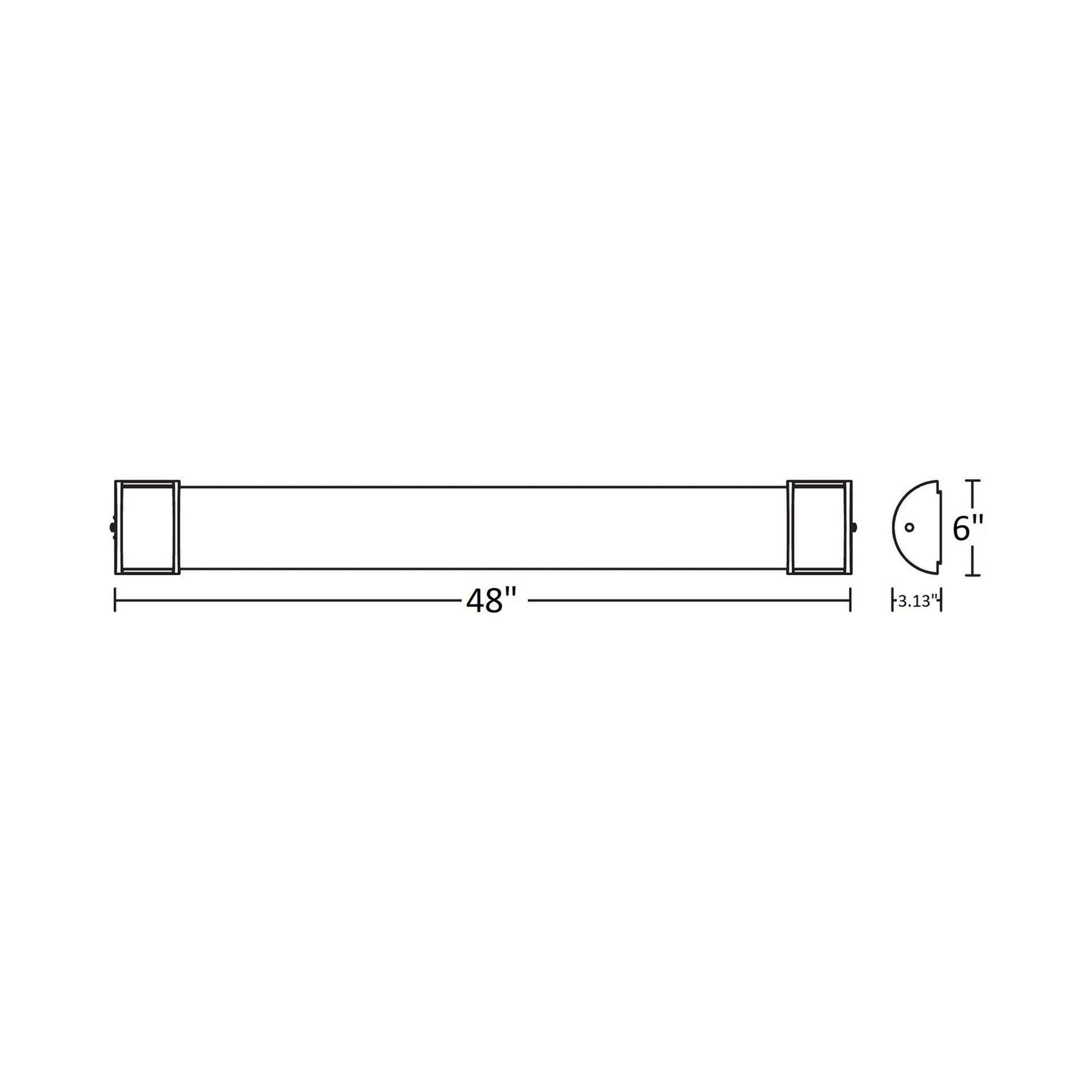Pacific LED Bath Vanity Light - line drawing.