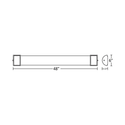 Pacific LED Bath Vanity Light - line drawing.