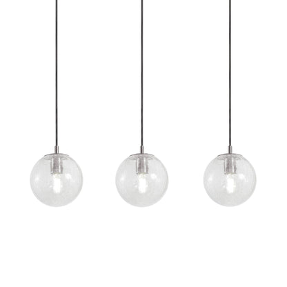 Palla Linear Pendant Light in Satin Nickel.