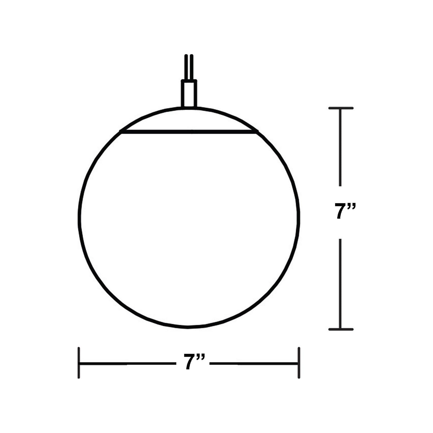 Palla Pendant Light - line drawing.