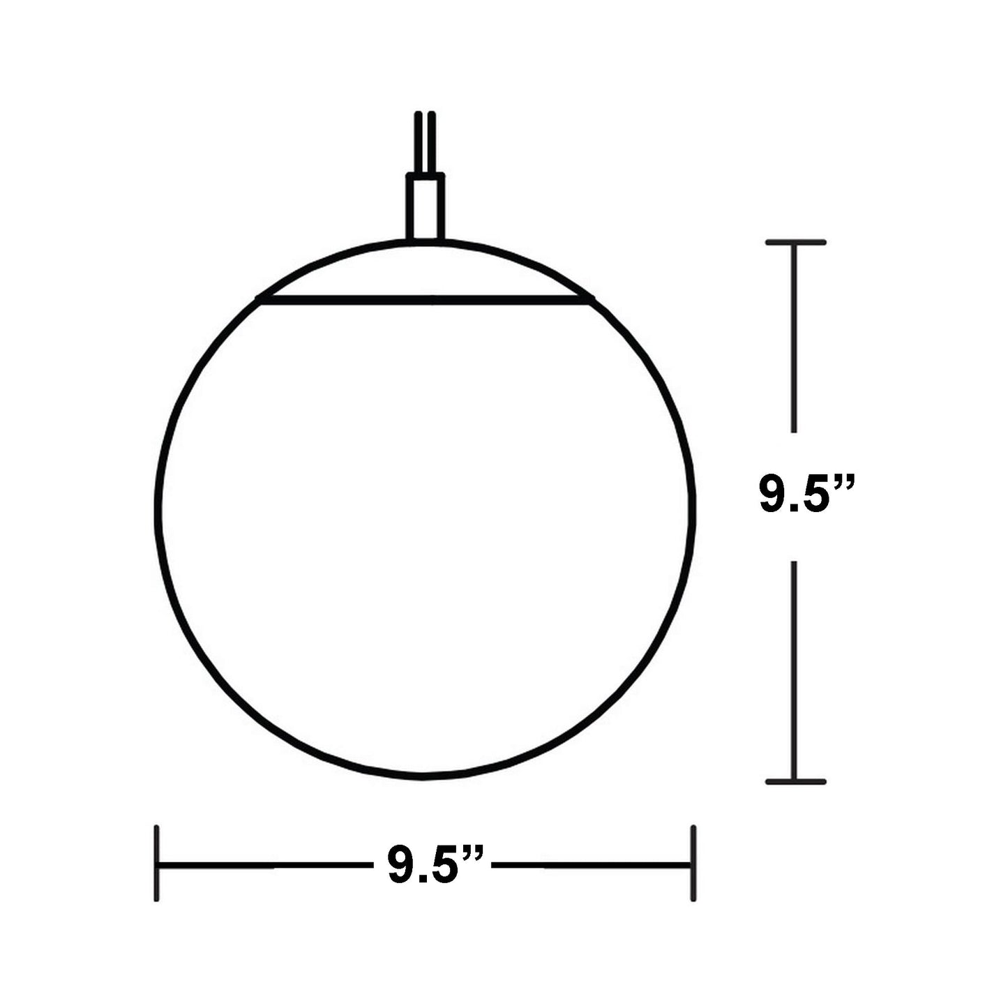 Palla Pendant Light - line drawing.
