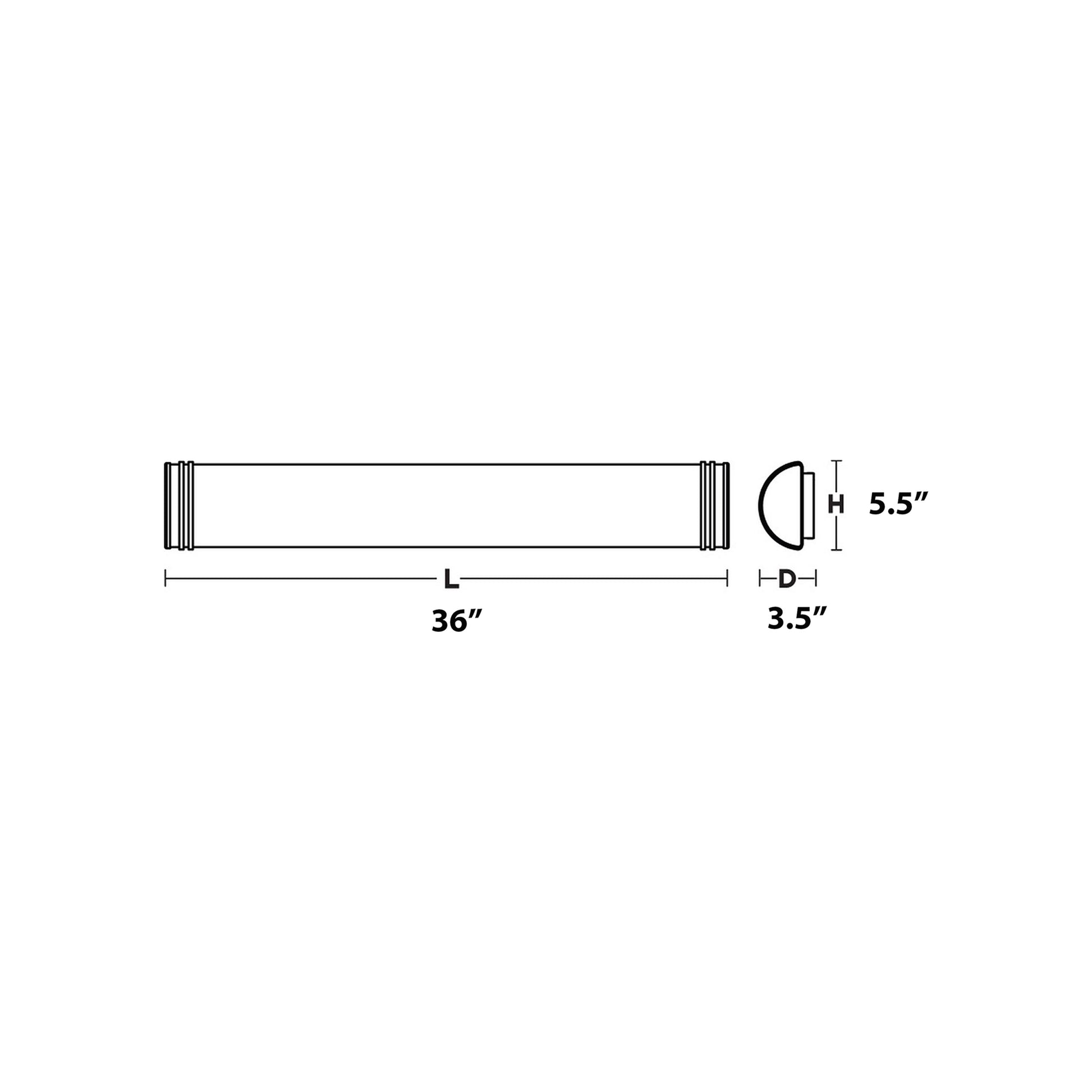 Palmer LED Vanity Wall Light - line drawing.