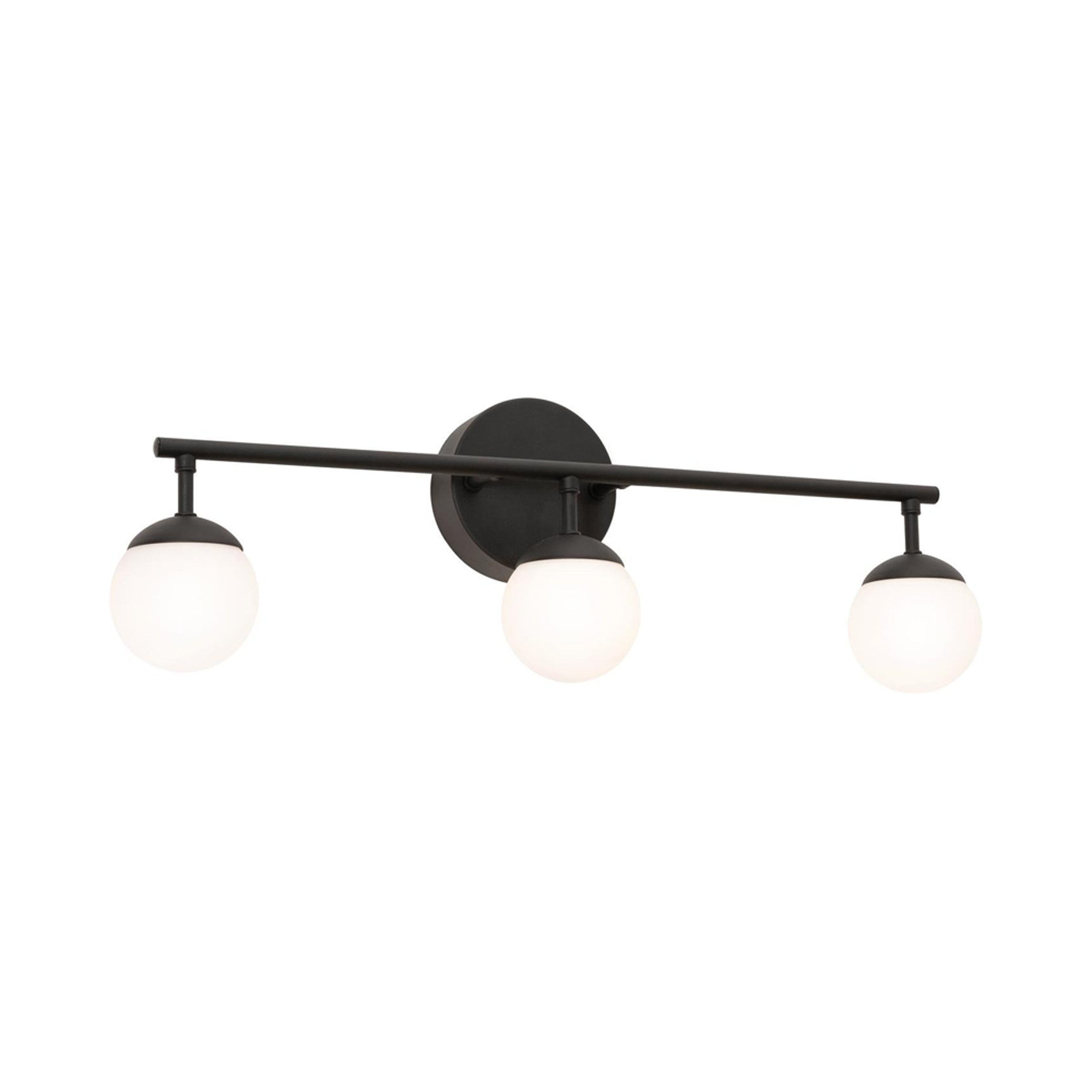 Pearl LED Bath Vanity Light in Black (3-Light).