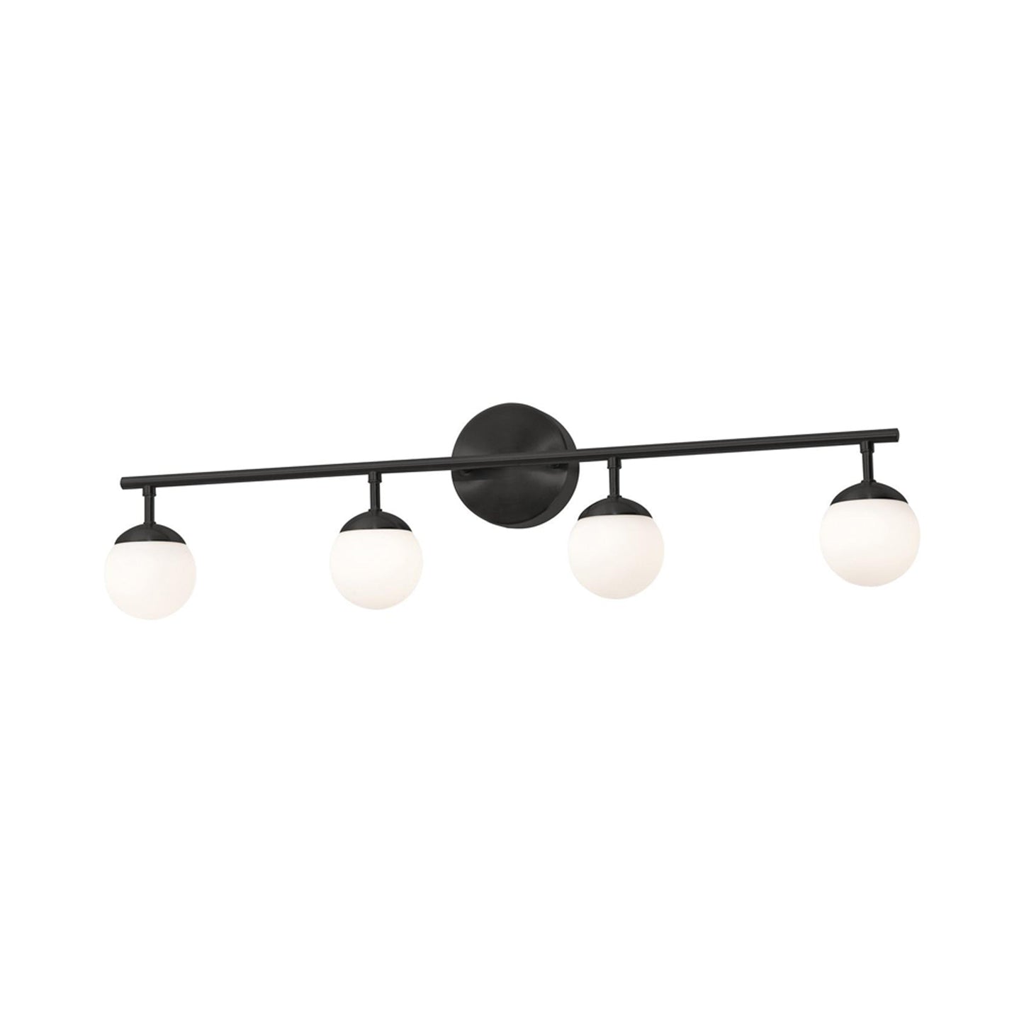 Pearl LED Bath Vanity Light in Black (4-Light).