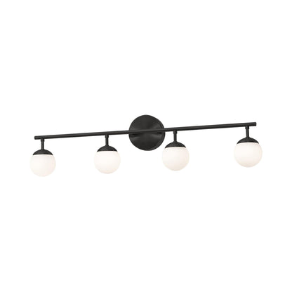 Pearl LED Bath Vanity Light in Black (4-Light).