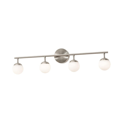 Pearl LED Bath Vanity Light in Satin Nickel (4-Light).