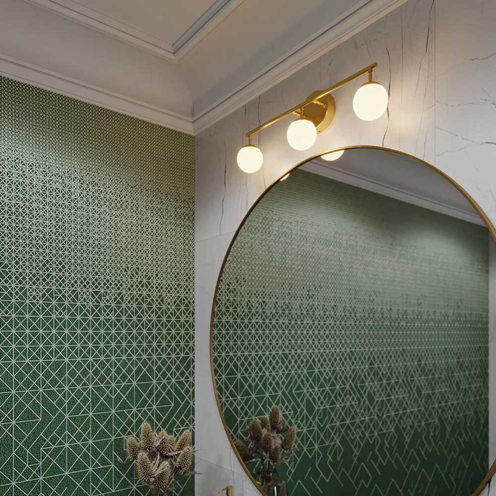 Pearl LED Bath Vanity Light in bathroom.