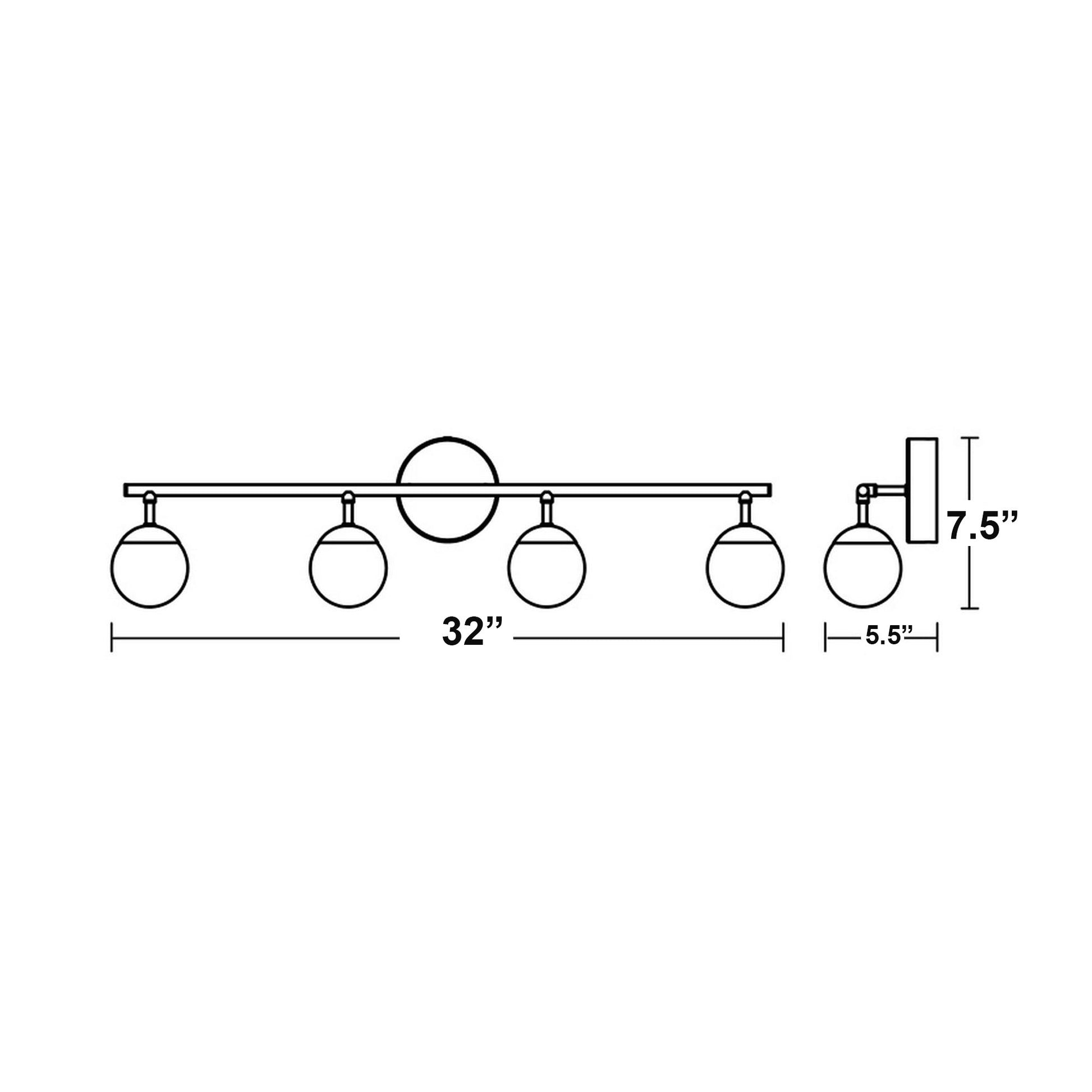 Pearl LED Bath Vanity Light - line drawing.