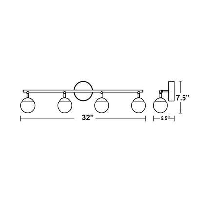 Pearl LED Bath Vanity Light - line drawing.