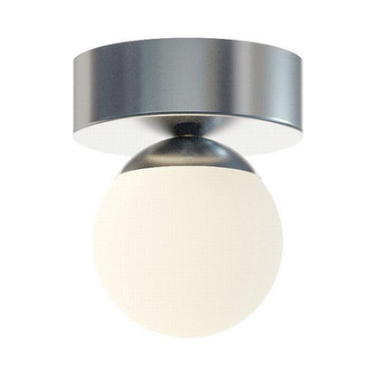 Pearl LED Flush Mount Ceiling Light in Satin Nickel.