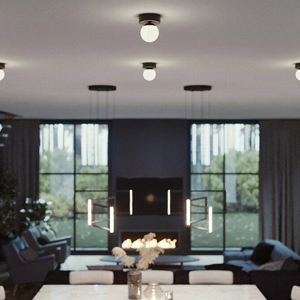 Pearl LED Flush Mount Ceiling Light in living room.