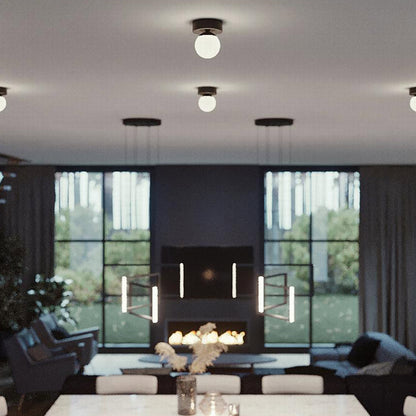 Pearl LED Flush Mount Ceiling Light in living room.