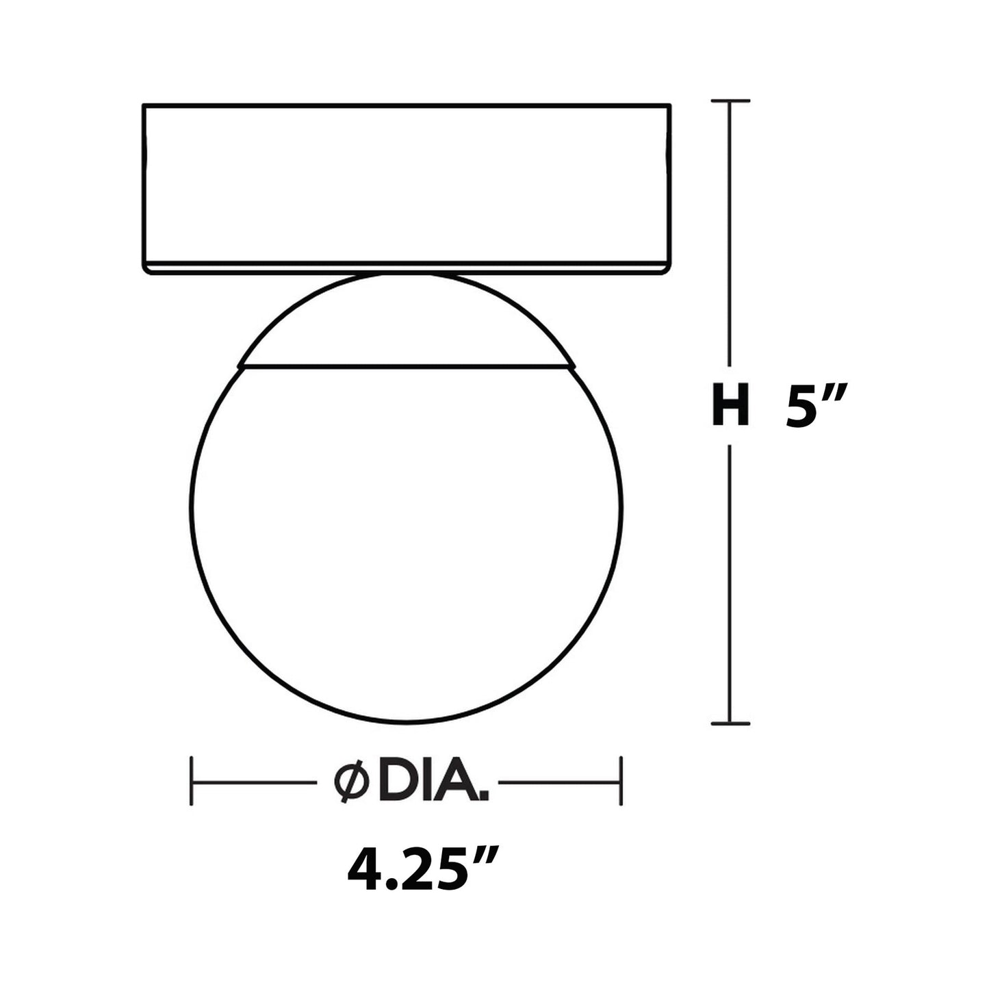 Pearl LED Flush Mount Ceiling Light - line drawing.