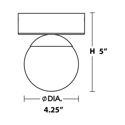 Pearl LED Flush Mount Ceiling Light - line drawing.