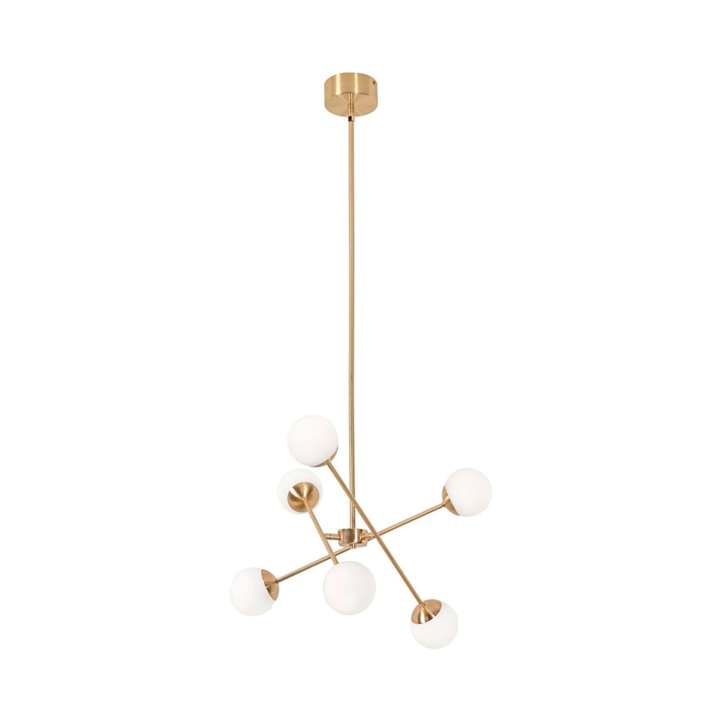 Pearl LED Pendant Light in Satin Brass.
