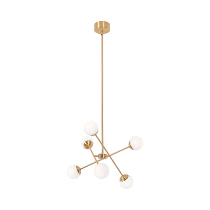 Pearl LED Pendant Light in Satin Brass.