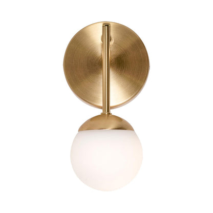 Pearl LED Single Wall Light in Satin Brass.