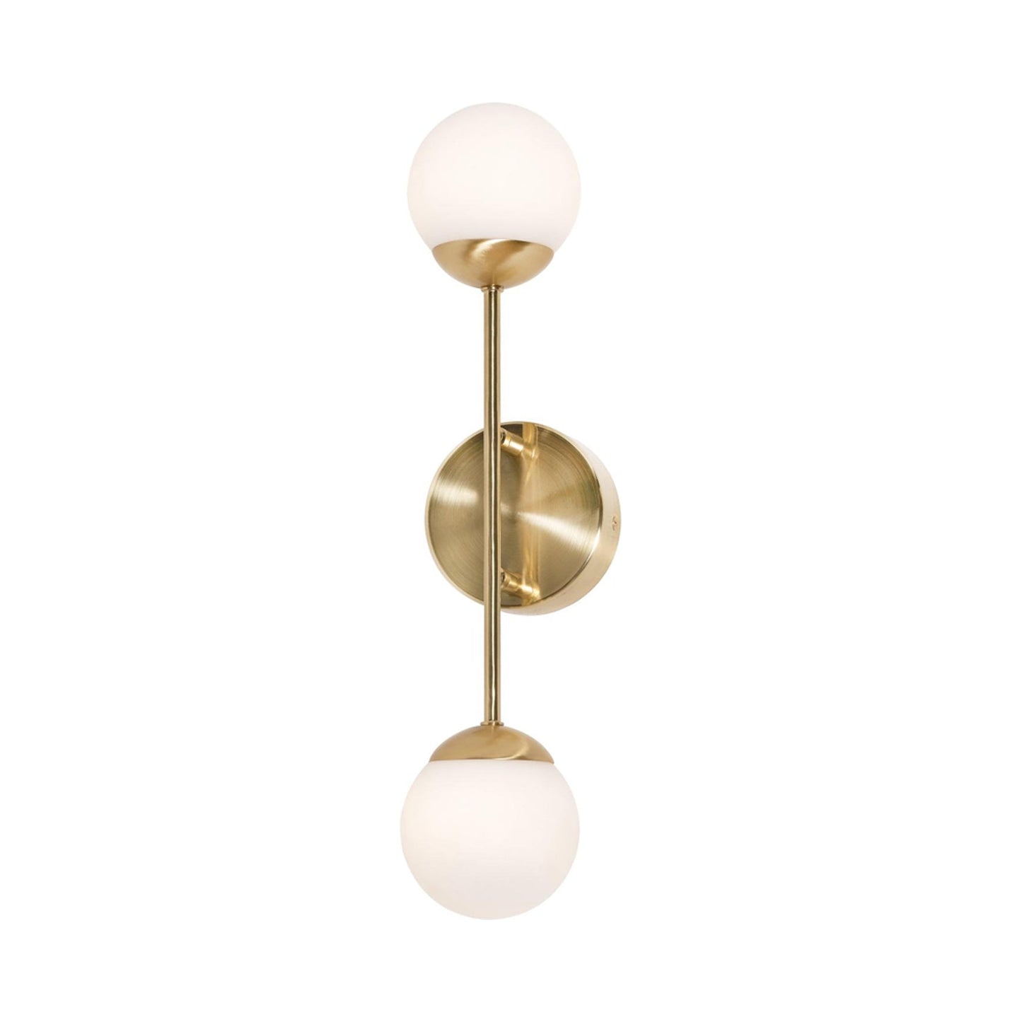 Pearl LED Wall Light in Satin Brass.