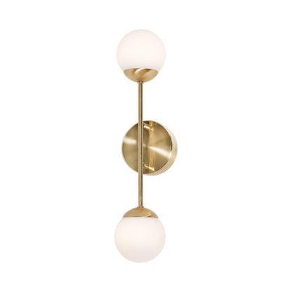 Pearl LED Wall Light in Satin Brass.