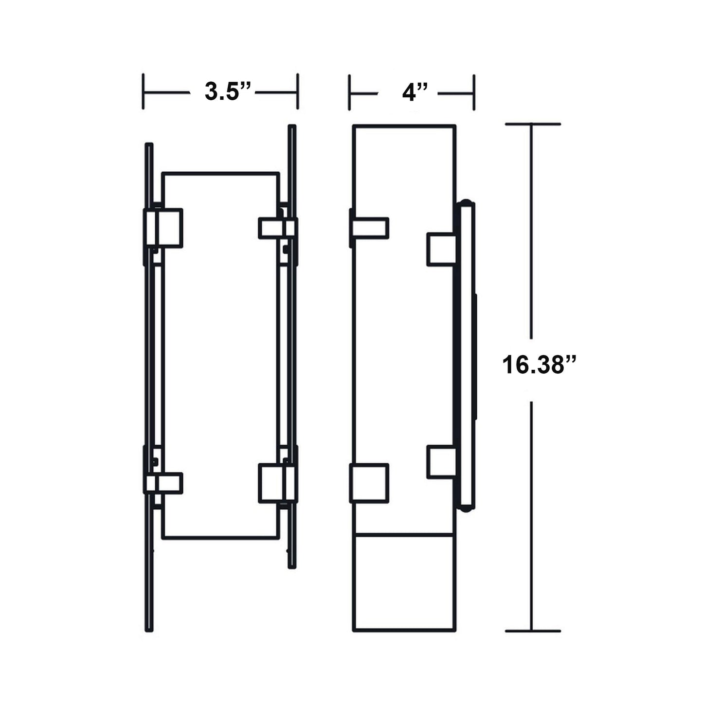 Pioneer Wall Light - line drawing.