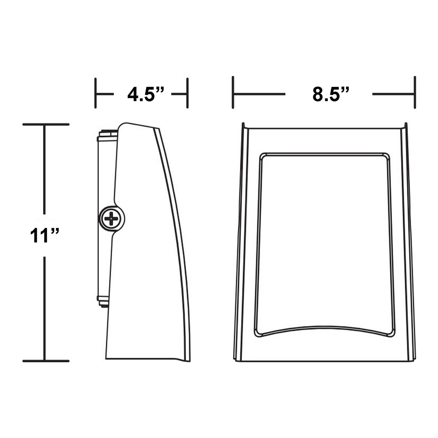 Poly Outdoor LED Wall Light - line drawing.