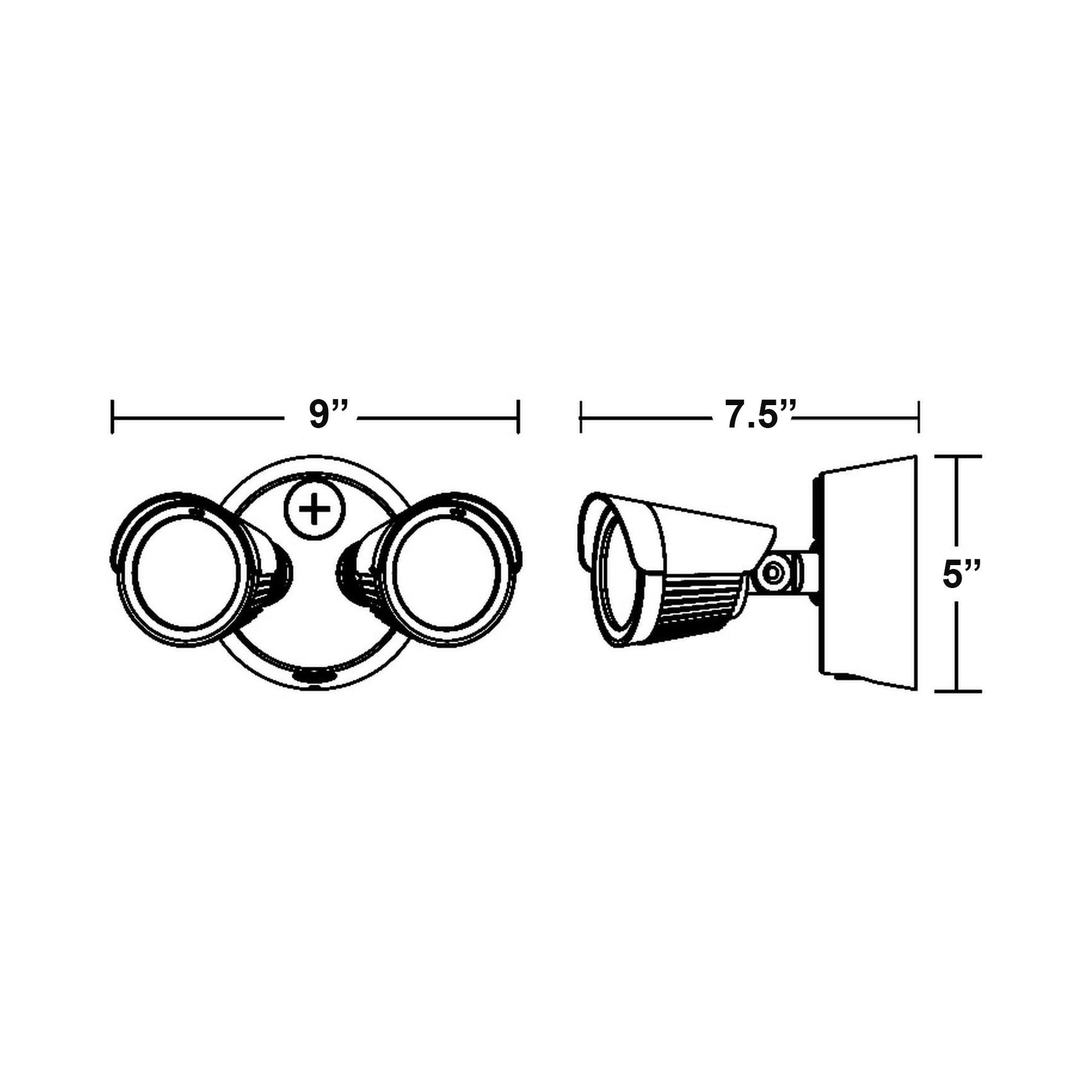 Pratt Outdoor LED Wall Light - line drawing.