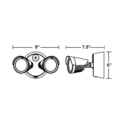 Pratt Outdoor LED Wall Light - line drawing.