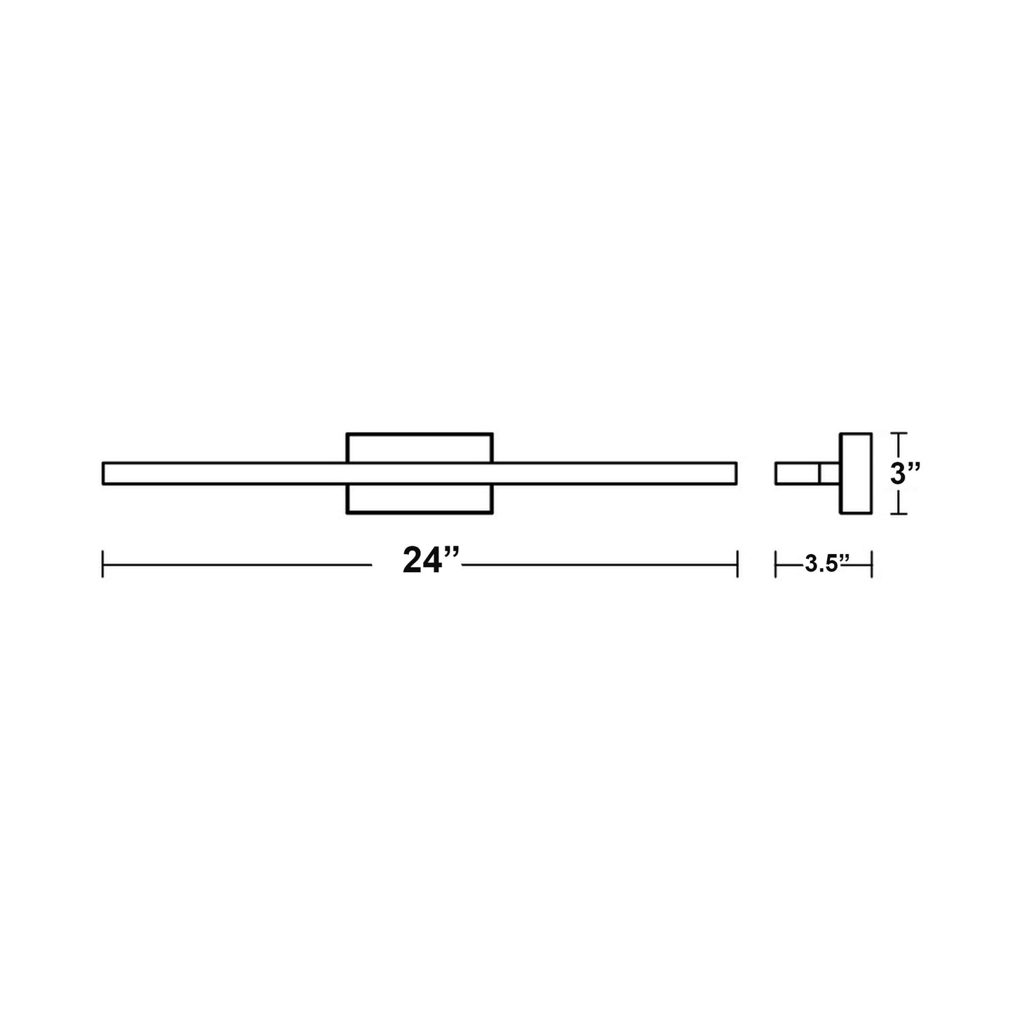 Ramona LED Bath Vanity Light - line drawing.