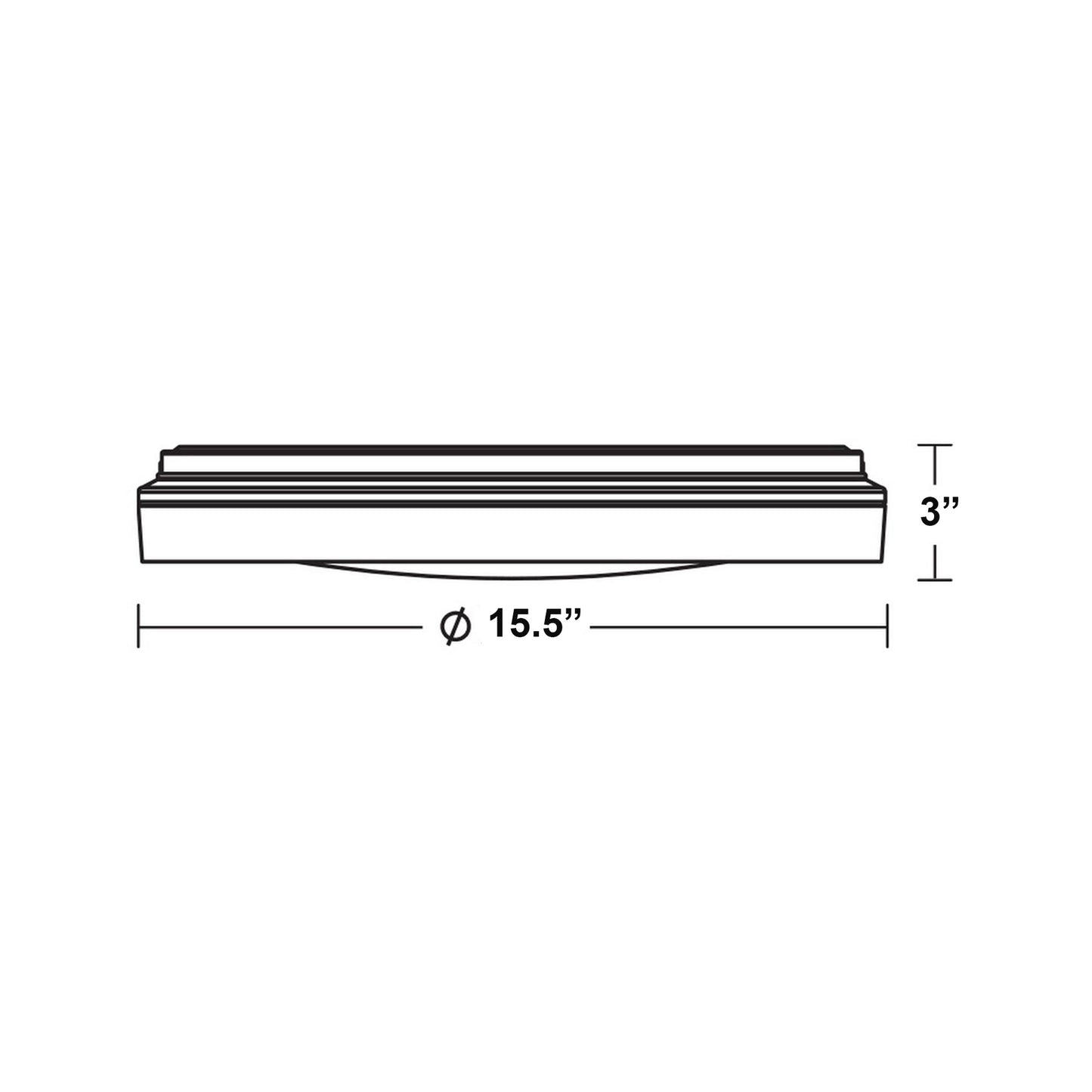 Rana LED Flush Mount Ceiling Light - line drawing.