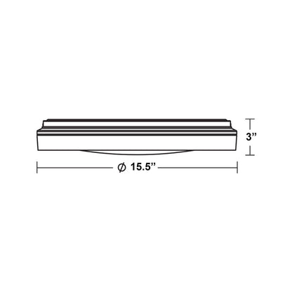 Rana LED Flush Mount Ceiling Light - line drawing.