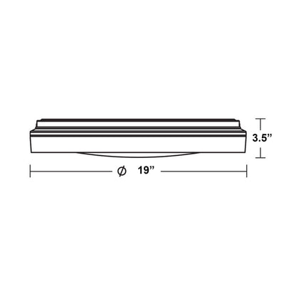 Rana LED Flush Mount Ceiling Light - line drawing.