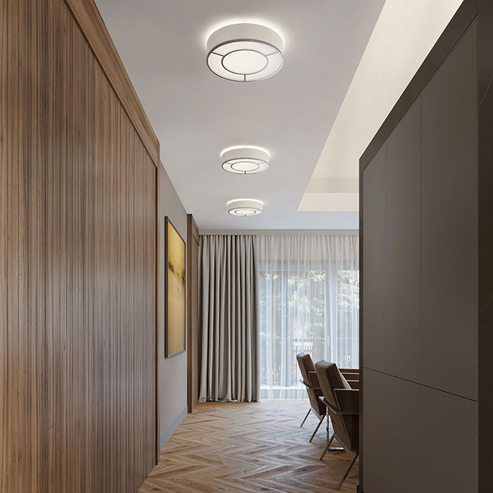 Reeves LED Flush Mount Ceiling Light in living room.