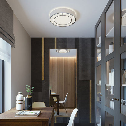 Reeves LED Flush Mount Ceiling Light in living room.