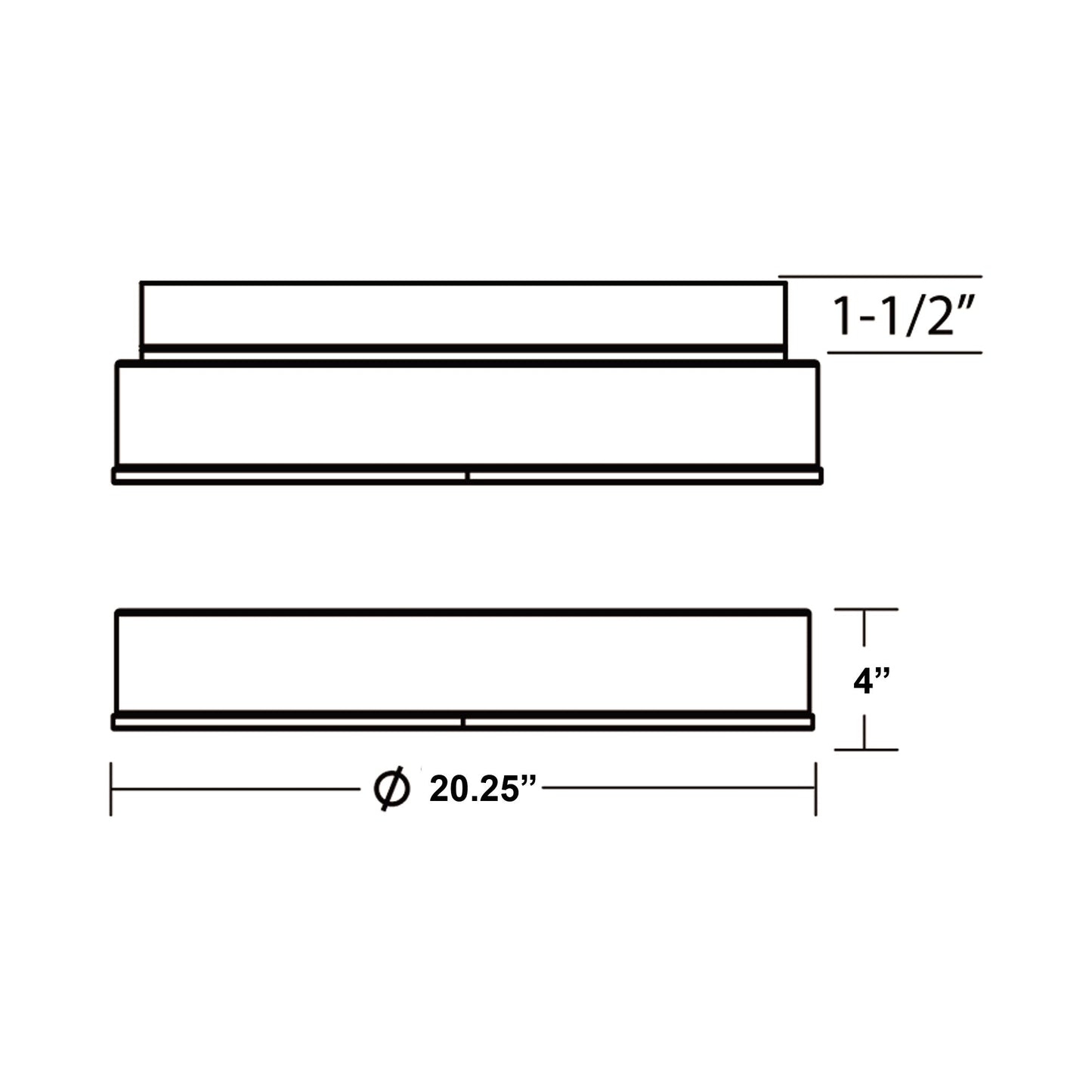Reeves LED Flush Mount Ceiling Light - line drawing.