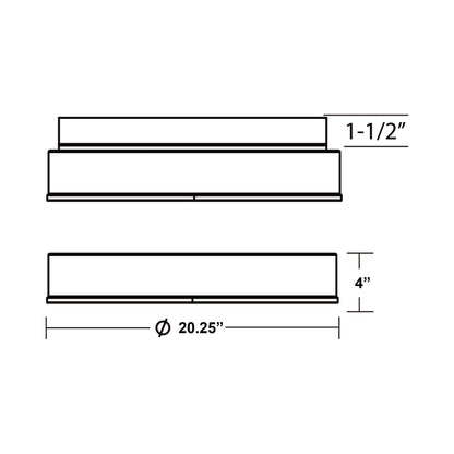 Reeves LED Flush Mount Ceiling Light - line drawing.