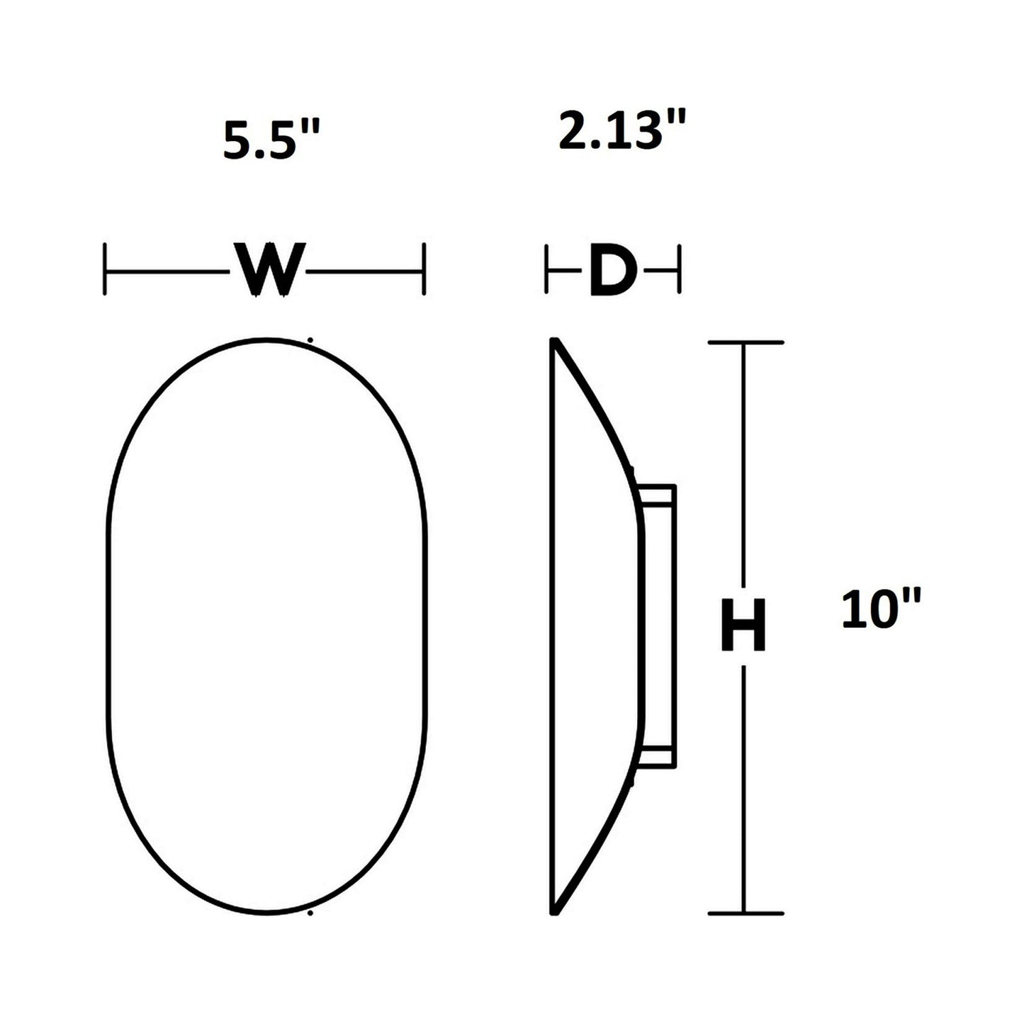 Remy Outdoor LED Wall Light - line drawing.