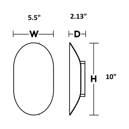 Remy Outdoor LED Wall Light - line drawing.